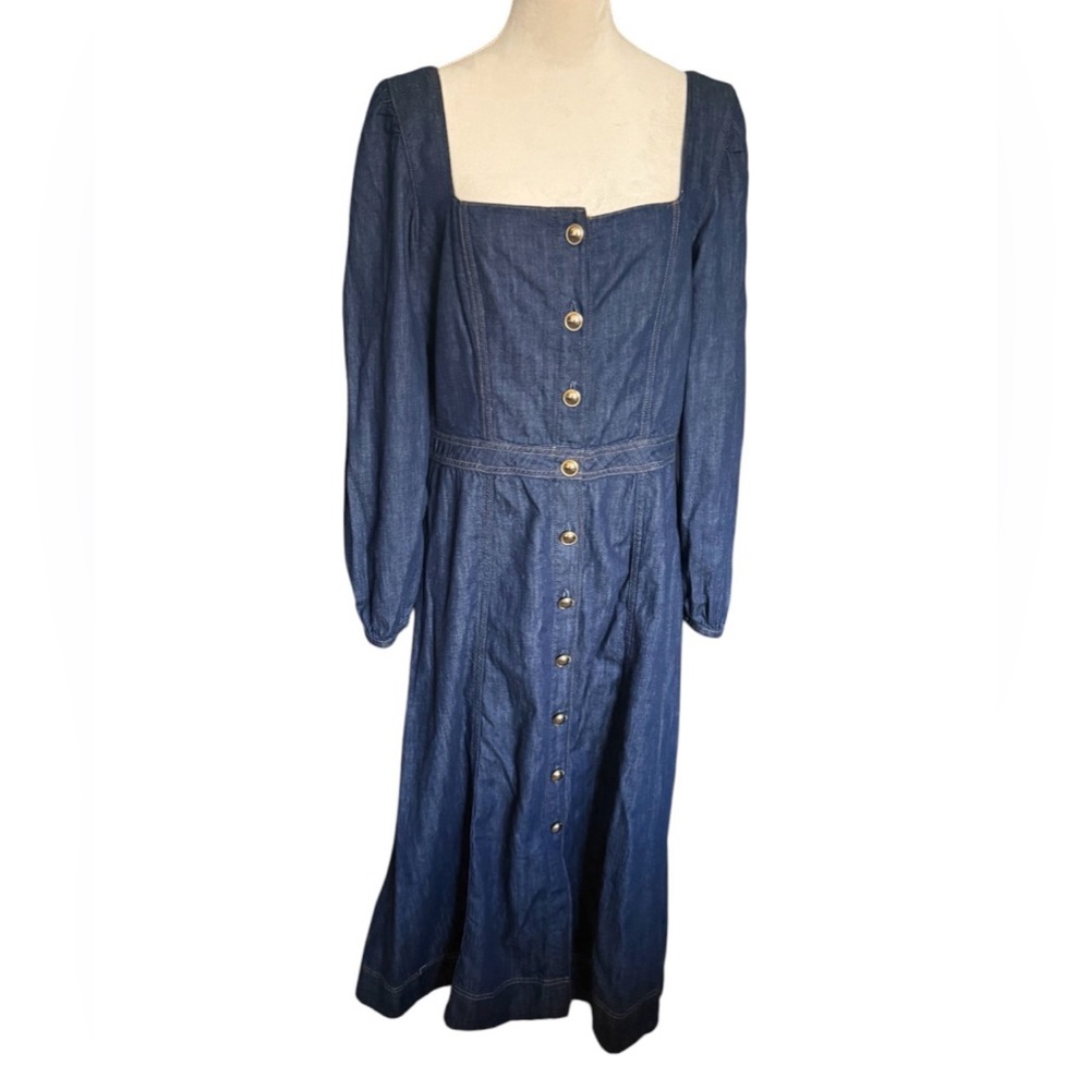 NWT- New Reformation Celeste Denim Maxi Dress by Anthropologie - Picture 9 of 12